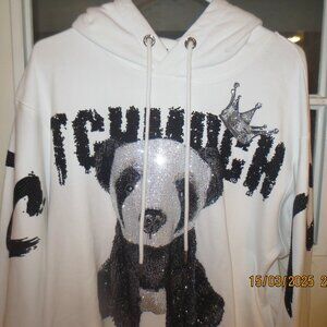 TCH Light Luxury Panda Rhinestone Design Hoodie sz XL